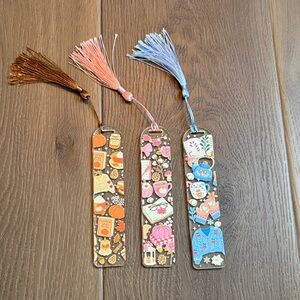 Handmade Seasonal CottageCore Bookmark Set with Tassels